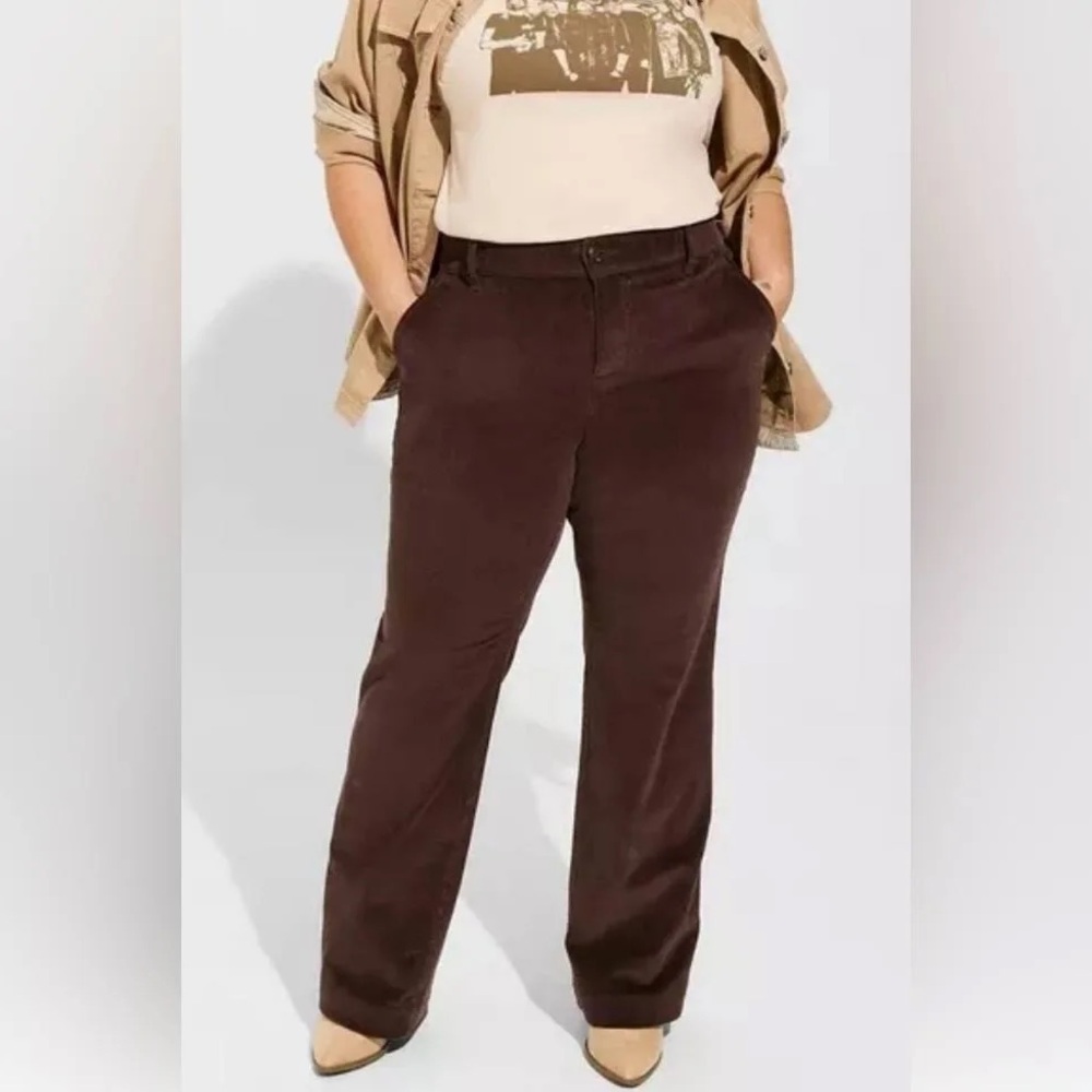Torrid Feel The Fit Deep Brown Corduroy Wide Leg Pants Jeans In 20R